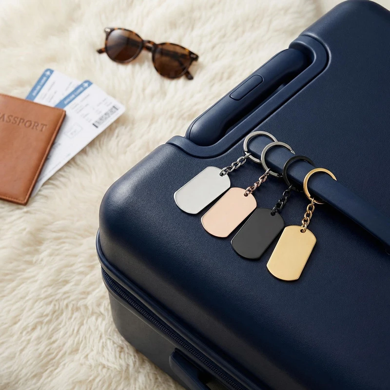 Keychains Dur Di-staen wedi'u Personoli